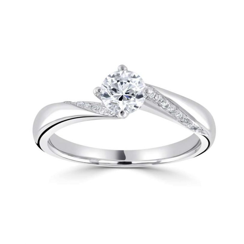 pave twist engagement ring