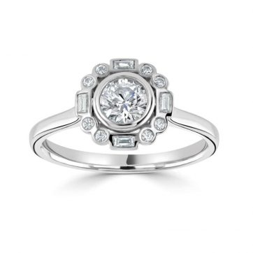 Fancy Diamond Halo Engagement Ring