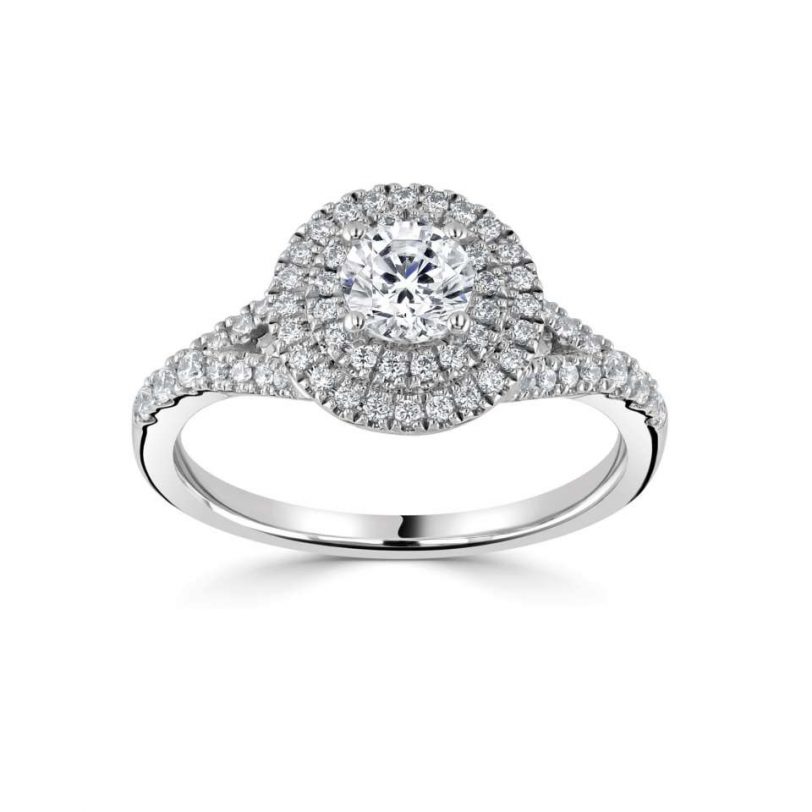 Double Halo Engagement Ring